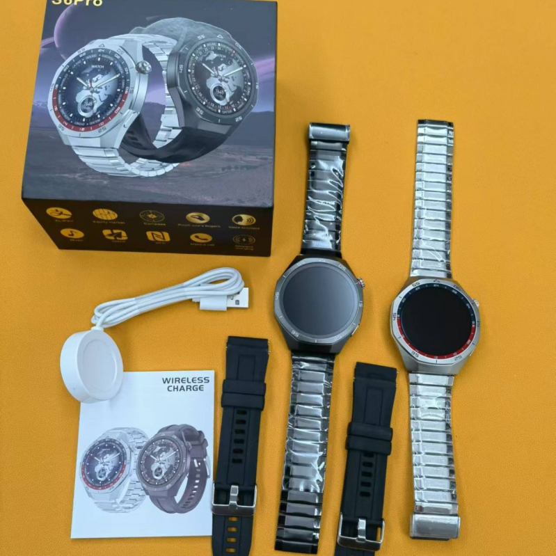 Smartwatch S6Pro GT séria, kruhový AMOLED displej, bezdrôtové nabíjanie, Bluetooth hovory, sledovanie srdcového tepu a spánku