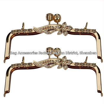 Zlatistý oblúkový závitový úchyt pre rukoväť na DIY tašky, so skrutkami