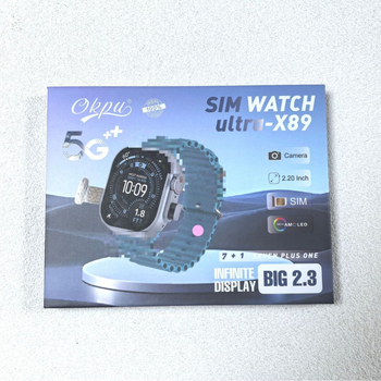 Smartwatch SIMwatchultraX89 - 7-in-1 sportski sat s mjerenjem otkucaja srca, krvnim tlakom, pedometrom, praćenjem sna, Bluetooth povezanost