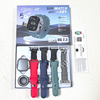 Smartwatch SIMwatchultraX89 - 7-in-1 sportski sat s mjerenjem otkucaja srca, krvnim tlakom, pedometrom, praćenjem sna, Bluetooth povezanost