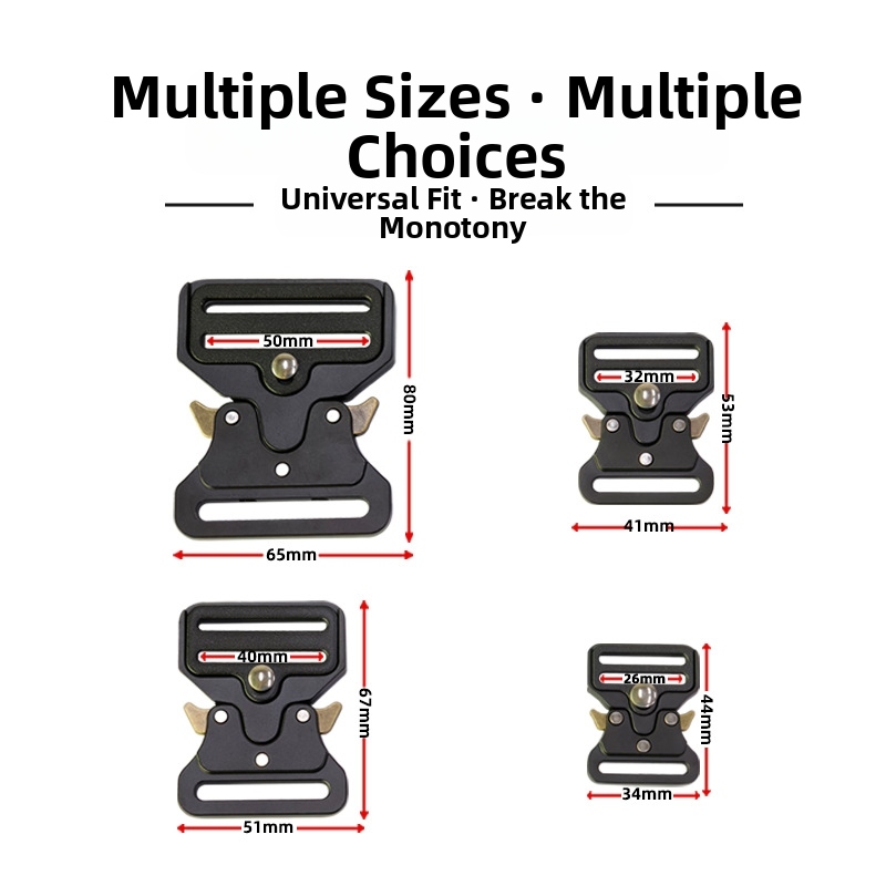 Nastaviteľná kovová spona kobry na batoh - taktické vonkajšie použitie, zliatina zinku, vodeodolná, odolná voči opotrebovaniu, odnímateľná spona