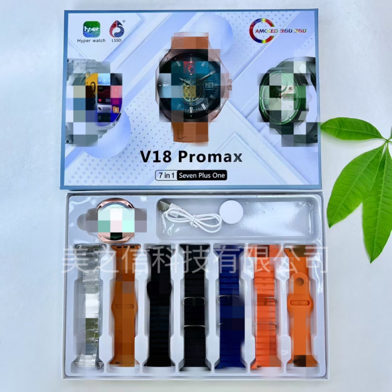 V18Promax kručni pametni sat s Bluetooth pozivima, obavijestima o porukama, brojačom koraka, mjerenjem otkucaja srca i krvnog tlaka