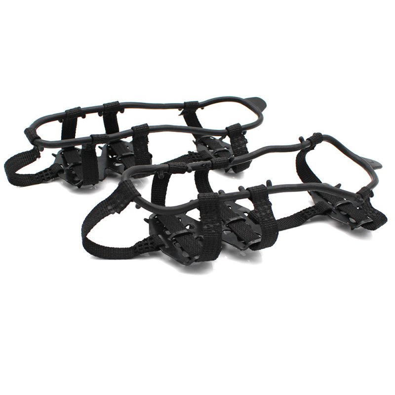 Ледени котки за обувки, 24-зъба, със зъби от манганова стомана, компактни за алпинизъм и риболов при дъжд и сняг