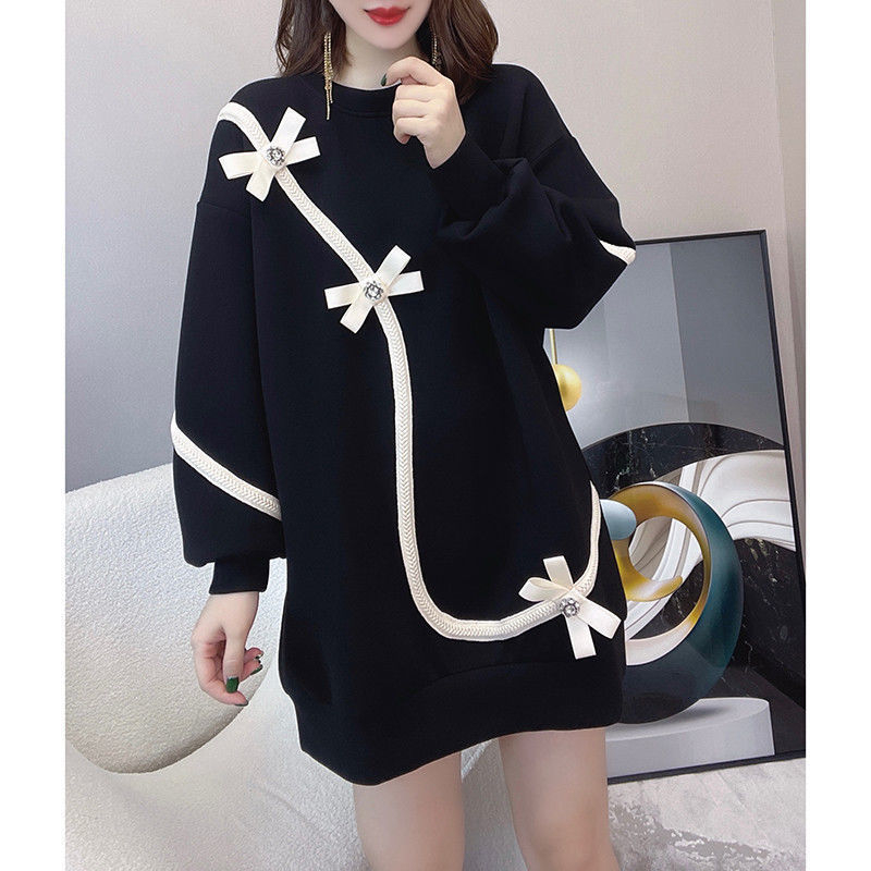 A‑vonalú midi ruha kerek nyakkal, hosszú ujjú, poliészter anyag, egyszínű