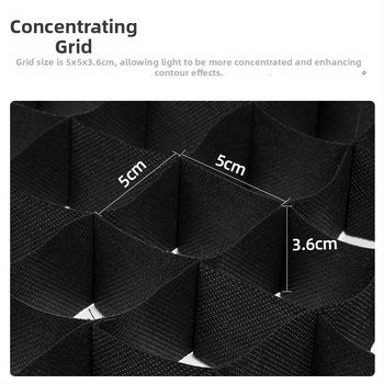 Softboxová mriežka pre mäkké svetlo — štvorcová a osmihranná hlboká mriežka, karbónové vlákno, pre foto štúdio, modely P90l/P90h/P120l/P120h, nosnosť 2–5 kg