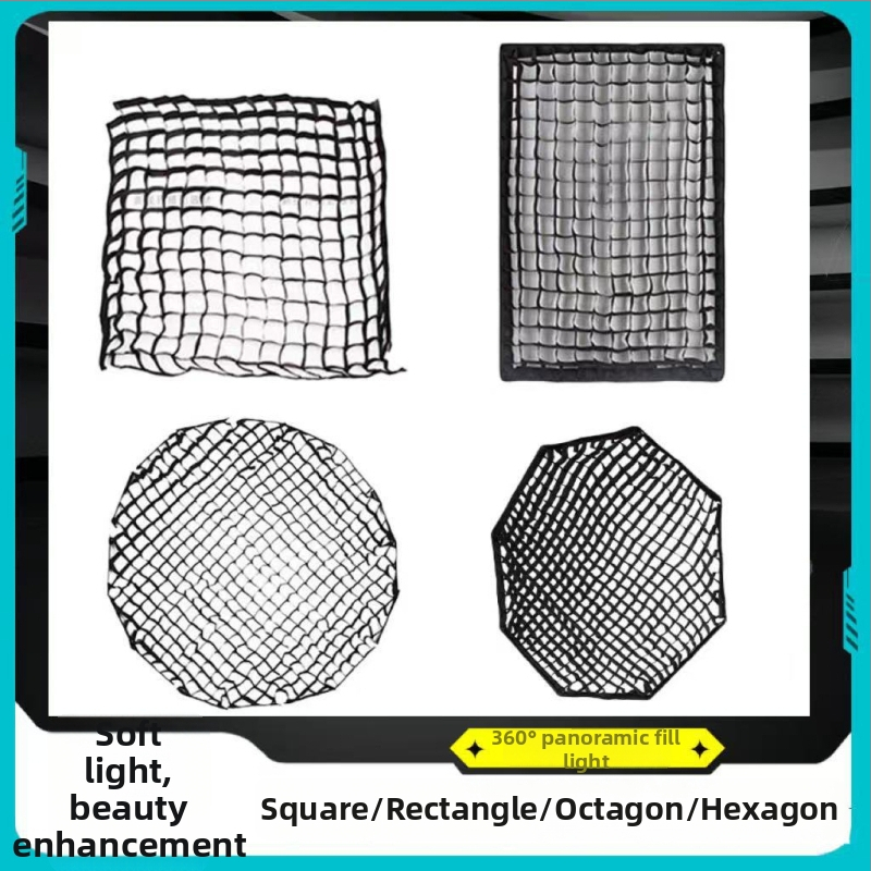 Softboxová mriežka pre mäkké svetlo — štvorcová a osmihranná hlboká mriežka, karbónové vlákno, pre foto štúdio, modely P90l/P90h/P120l/P120h, nosnosť 2–5 kg