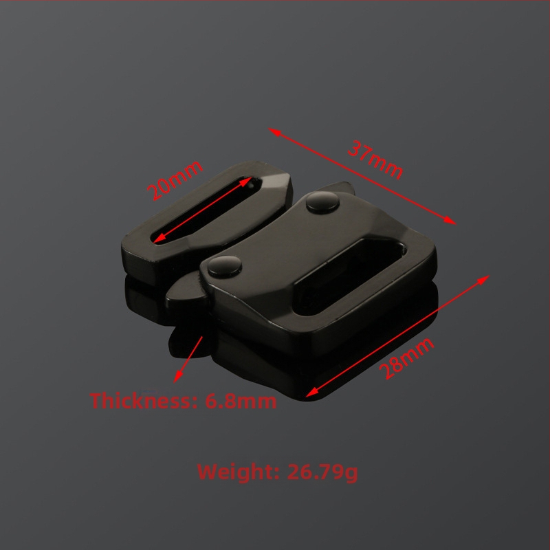 Kovová taktická spona Varania, zinková zliatina, kód Vr 0022-20 c, minimalistický štýl, doplnok pre batožinu, zima 2023