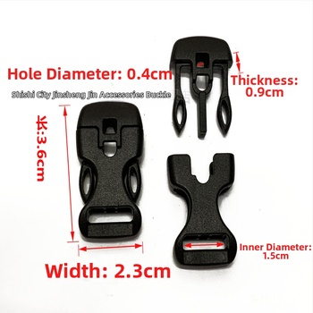 Plastová pracka s kruhovým otvorom 3 mm pre 3 mm popruh – doplnok pre tašky, Jinshengjin, rozšírenie a zníženie záťaže