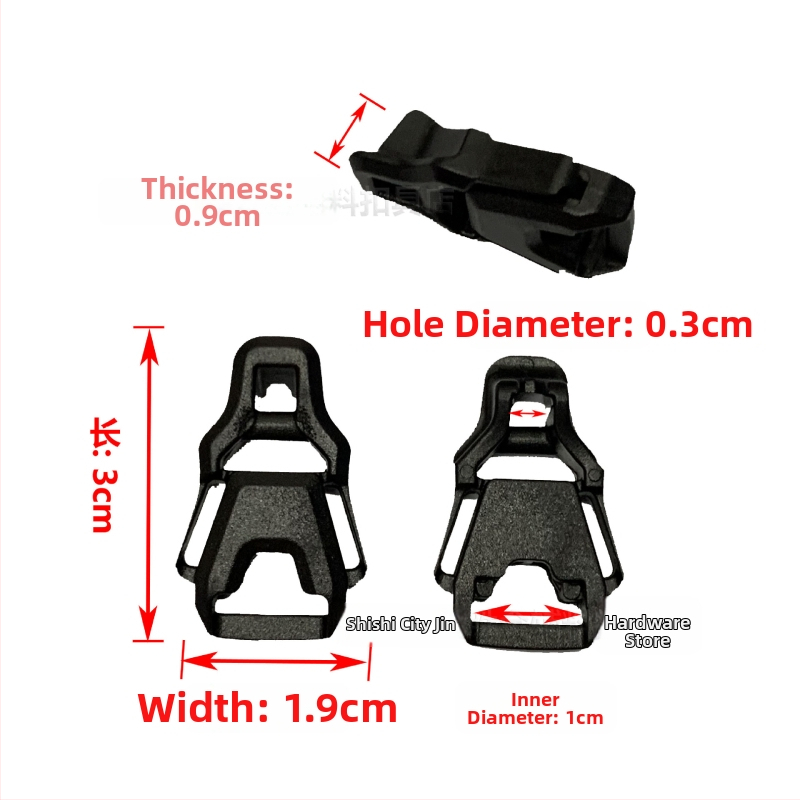 Plastová pracka s kruhovým otvorom 3 mm pre 3 mm popruh – doplnok pre tašky, Jinshengjin, rozšírenie a zníženie záťaže