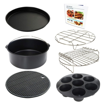 Qiuboss 7-dijeli set dodataka za fritezu na zrak za 3.8–5.8 qt