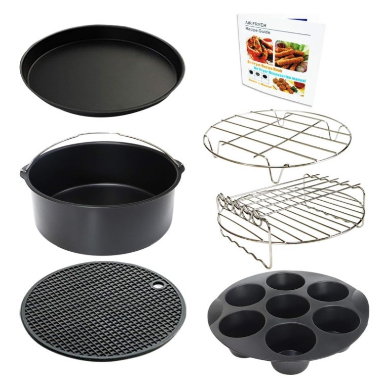 Qiuboss 7-dijeli set dodataka za fritezu na zrak za 3.8–5.8 qt