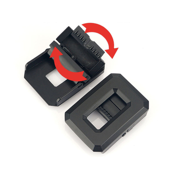 Αγκράφα ζώνης από κράμα ψευδαργύρου, κούφια αυτόματη λειτουργία, διπλής όψης περιστρεφόμενη, χωρίς δόντια γρήγορη απελευθέρωση, χωρίς τρύπες (Spring 2025; φινίρισμα ηλεκτροφόρησης)