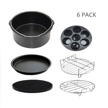 Set dodataka za air fryer za pečenje torti, model GCTZ-6 — električni dodaci za kuhanje, kompatibilan s air fryerom i pećnicom, 6-dijelni set