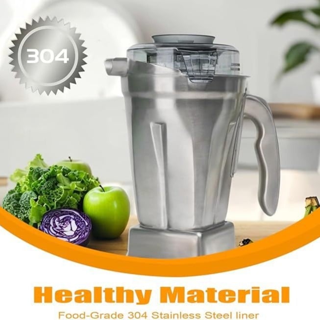 Ceașcă din oțel inoxidabil 48oz cu capac și suport pentru lamă încrucișată, compatibil Vitamix