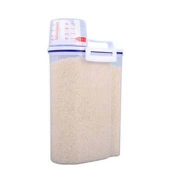 Кутия за зърнени храни — прозрачен PP пластмасов запечатан контейнер, капацитет 2.1-3 л, модерен минималистичен стил, еднослойна, лого отпечатано