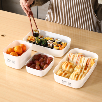 Кутия за обяд с капак – квадратна, PP за храни, подходяща за микровълнова, обем 301–500 mL, еднослойна, херметично затваряща се