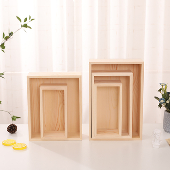 Ξύλινο επιτραπέζιο κουτί αποθήκευσης χωρίς καπάκι για καθιστικό