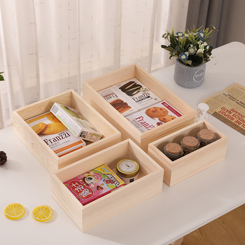 Ξύλινο επιτραπέζιο κουτί αποθήκευσης χωρίς καπάκι για καθιστικό