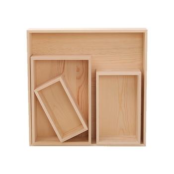 Ξύλινο επιτραπέζιο κουτί αποθήκευσης χωρίς καπάκι για καθιστικό