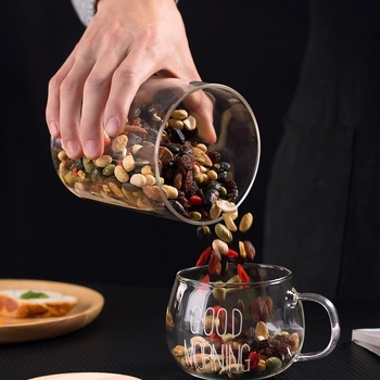 Στεγανοποιημένο γυάλινο δοχείο αποθήκευσης κουζίνας από borosilikat, κυκλικού σχήματος, χωρητικότητα κάτω από 300 ml, συμβατό με φούρνο μικροκυμάτων, δυνατότητα εκτύπωσης λογότυπου