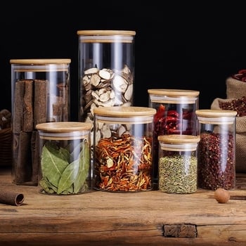 Στεγανοποιημένο γυάλινο δοχείο αποθήκευσης κουζίνας από borosilikat, κυκλικού σχήματος, χωρητικότητα κάτω από 300 ml, συμβατό με φούρνο μικροκυμάτων, δυνατότητα εκτύπωσης λογότυπου