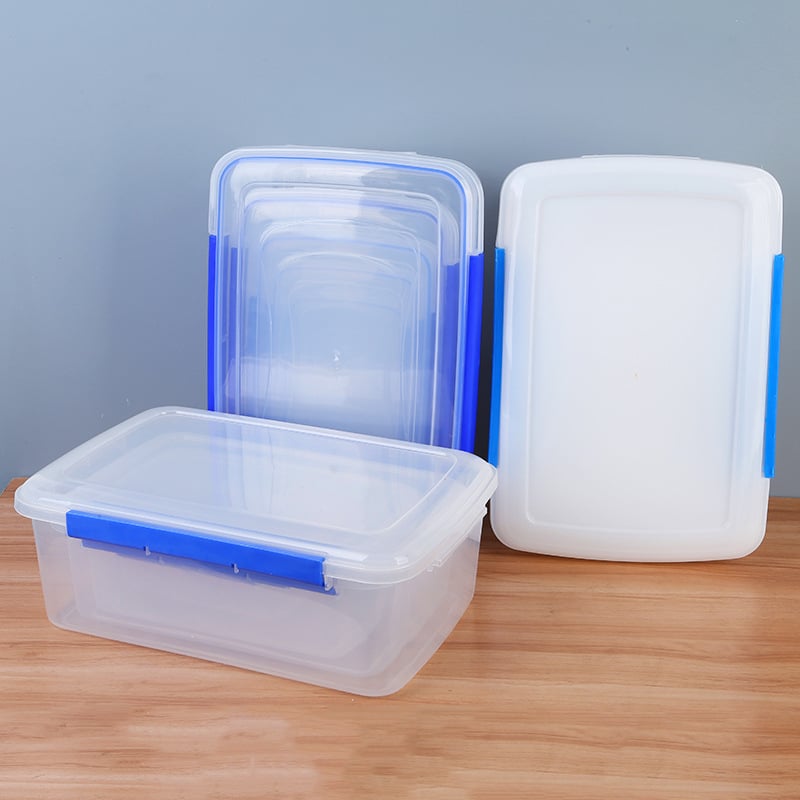 Plastična pravokutna posuda za hranu, prozirna, hermetički zatvarač, otporna na vlagu, pogodna za hladnjak, prehrambena kvaliteta