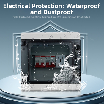 HA-8WAY 8-pólový istič, ABS materiál, vonkajšie vodotesné, prachuodolné, ochrana proti úniku prúdu