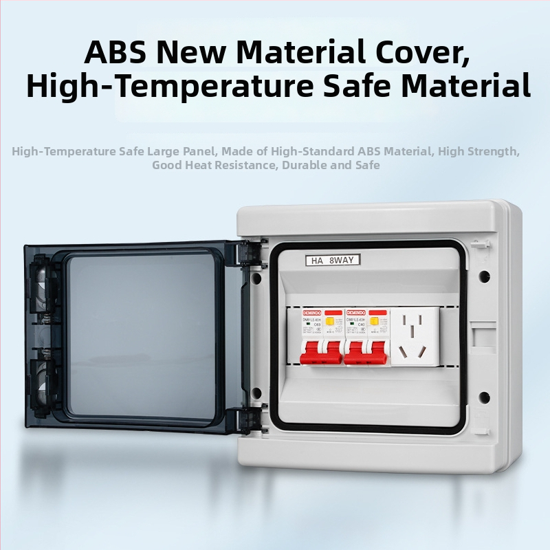 HA-8WAY 8-pólový istič, ABS materiál, vonkajšie vodotesné, prachuodolné, ochrana proti úniku prúdu