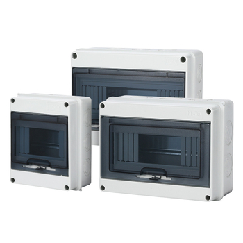 Водоустойчива разпределителна кутия с защита срещу токови утечки, повърхностно монтирана, 1-12 електрически вериги, IP55