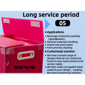 Cutie turnover din plăci PP goale, impermeabilă și rezistentă, reciclabilă, imprimare logo disponibil, grosimea peretelui 2–12 mm, sarcină 25 kg