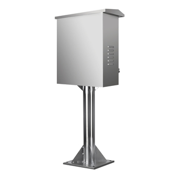 Външна дъждоустойчива кутия за разпределение от неръждаема стомана, 1 контур, 2 реда превключватели, номинален ток 63 A, дебелина на плочата 1.0 мм