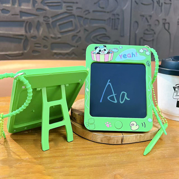 Lanț de chei Panda Cartoon cu tablă portabilă pentru graffiti — ABS, ambalaj individual, stil drăguț