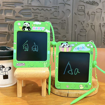 Lanț de chei Panda Cartoon cu tablă portabilă pentru graffiti — ABS, ambalaj individual, stil drăguț