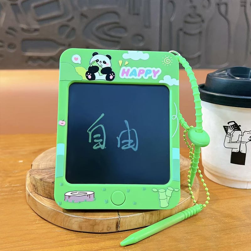 Lanț de chei Panda Cartoon cu tablă portabilă pentru graffiti — ABS, ambalaj individual, stil drăguț