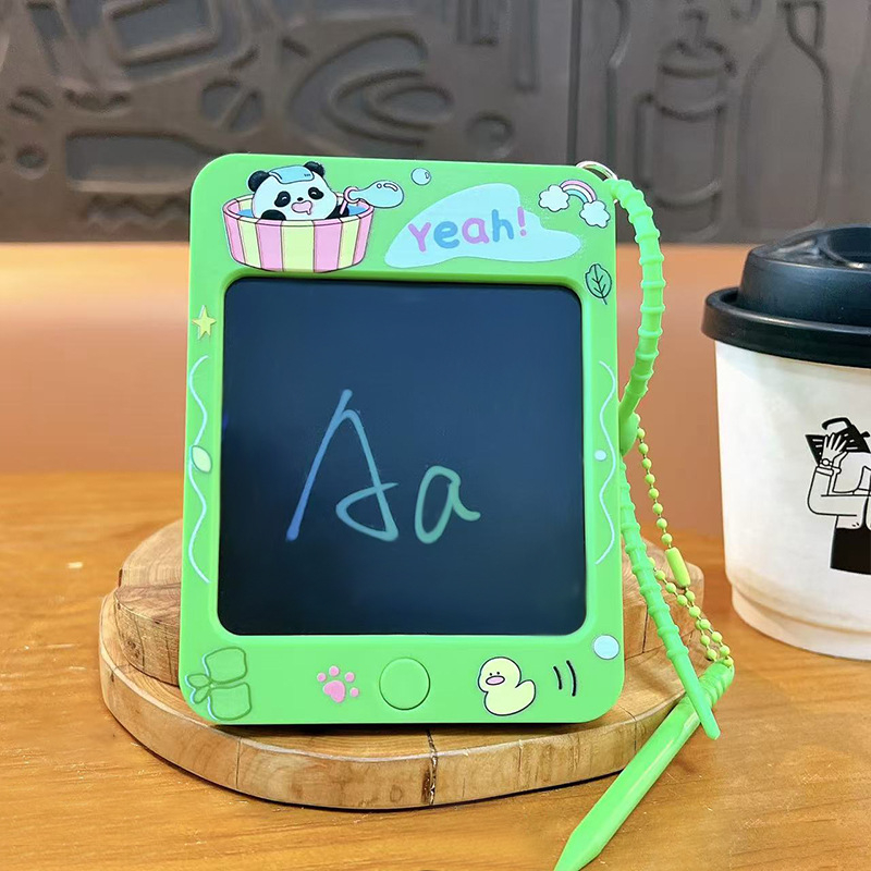 Lanț de chei Panda Cartoon cu tablă portabilă pentru graffiti — ABS, ambalaj individual, stil drăguț