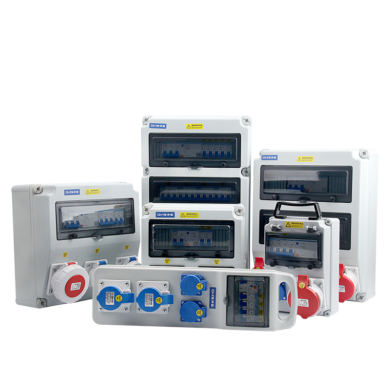 Cutie de distribuție a energiei pentru șantier, exterior IP66 impermeabil, cutie plastic portabil cu trei niveluri, 220V, personalizabil