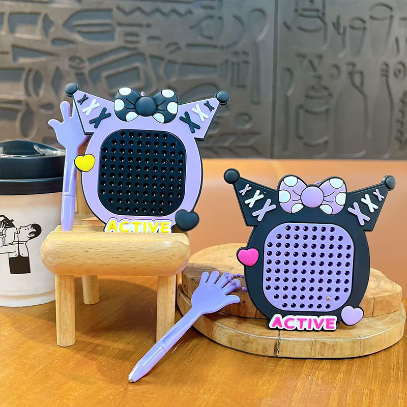 Breloc din ABS, tablă de desen cu mărgele magnetice, design nod fluture, stil drăguț