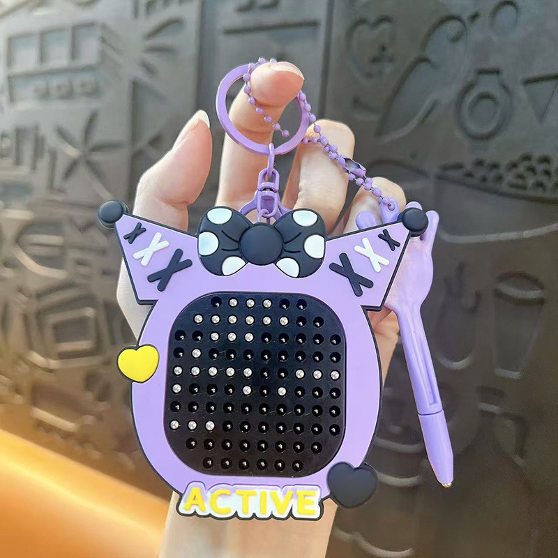 Breloc din ABS, tablă de desen cu mărgele magnetice, design nod fluture, stil drăguț