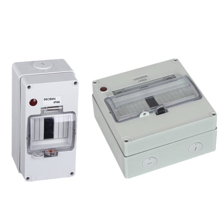 Κουτί διανομής από πλαστικό, αδιάβροχο και ανθεκτικό στη φλόγα, σειρά 56CB8N, IP66, 20A, ρεύμα βραχυκυκλώματος 200A, UV-ανθεκτικό