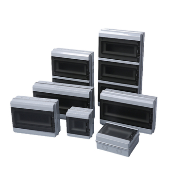 Пластмасова кутия за разпределение с ключалка, водоустойчива, повърхностно монтирана, с защита от автоматичен прекъсвач за външно осветление