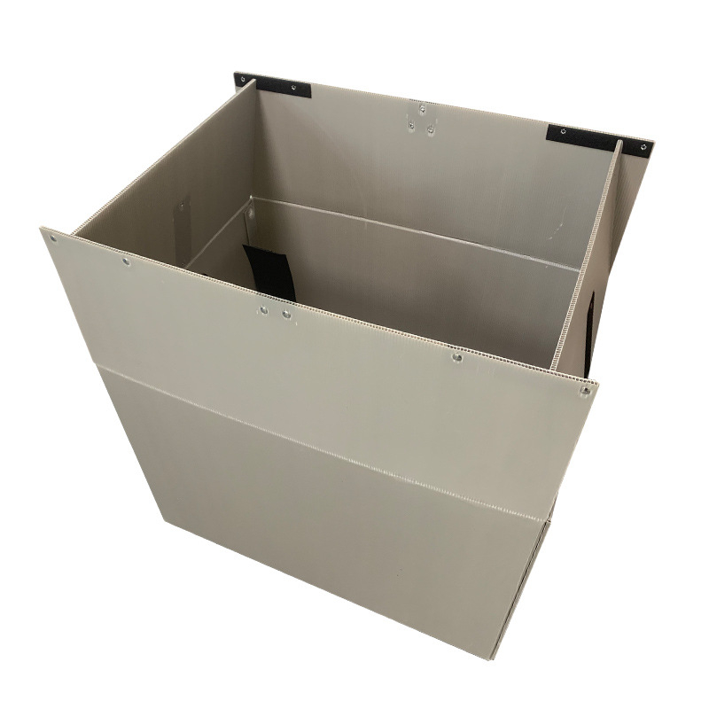 Plastová zásobovacia krabica s vekom - PP materiál, vodotesná a vlhkosť odolná, antistatická, dizajn zvlnenej dosky, hrúbka steny 2–8 mm