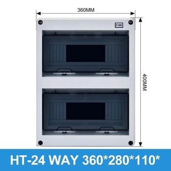 HT серия външна водоустойчива разпределителна кутия с MCB, ABS корпус, PC капак, IP65, 2–24 вериги