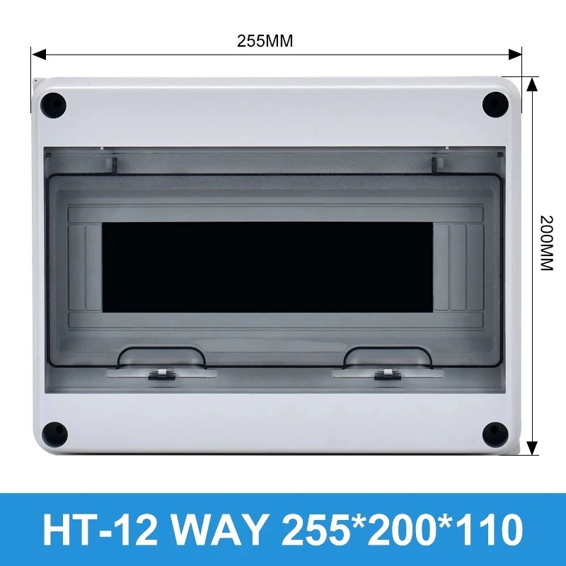 HT серия външна водоустойчива разпределителна кутия с MCB, ABS корпус, PC капак, IP65, 2–24 вериги