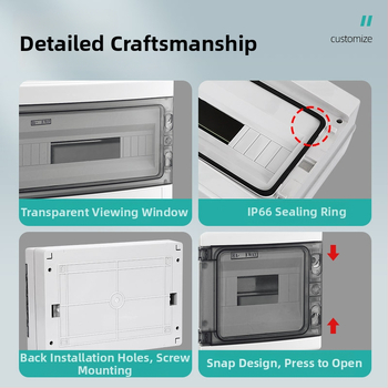 HA4-24 пластмасова разпределителна кутия за външно ползване, водоустойчива IP66, корпус от ABS панел и метално дъно, серия Електрическа кутия