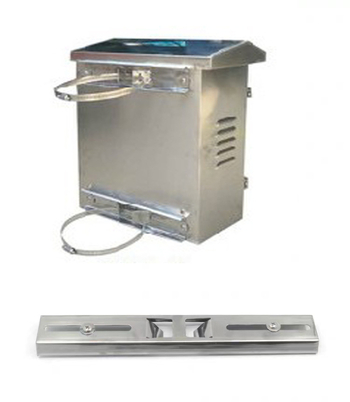 Rozsdamentes acélból készült oszlophoz tartó, elosztó dobozokhoz és keresztirányú rudakhoz