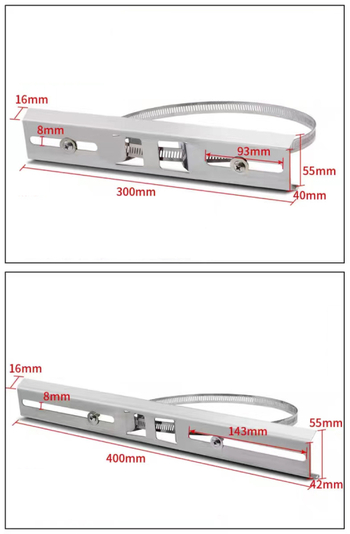 Rozsdamentes acélból készült oszlophoz tartó, elosztó dobozokhoz és keresztirányú rudakhoz