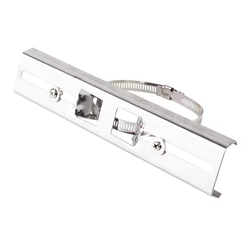 Rozsdamentes acélból készült oszlophoz tartó, elosztó dobozokhoz és keresztirányú rudakhoz