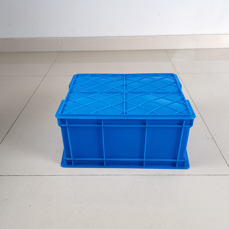 Cutie turnover industrială din HDPE cu capac, impermeabilă, 21 L capacitate, grosime perete 3 mm, turnare prin injecție