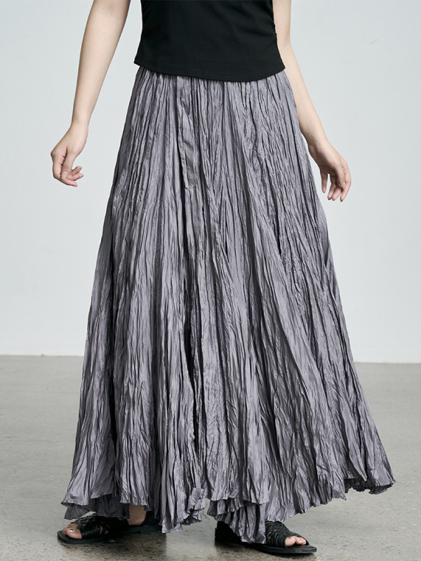 Пола с плисиран дизайн, висока талия, полиестер, пролет 2025 минималистичен стил.