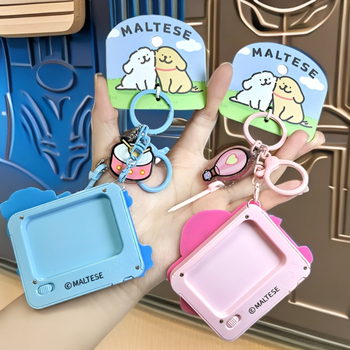 Μίνι ηλεκτρονικός πίνακας γραφής με σκύλο σε γραμμικό σχέδιο — κλειδοθήκη και κρεμαστό για τσάντες ή αυτοκίνητα